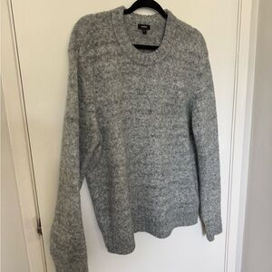 Express Men's Gray Wool-Blend Crewneck Sweater